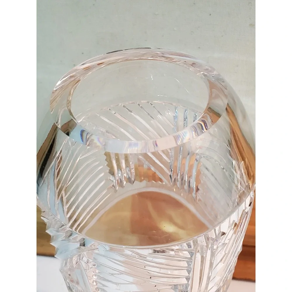 Vase By Villeroy & Boch Lead Crystal Cut Glass Geometric Pattern Heavy 9